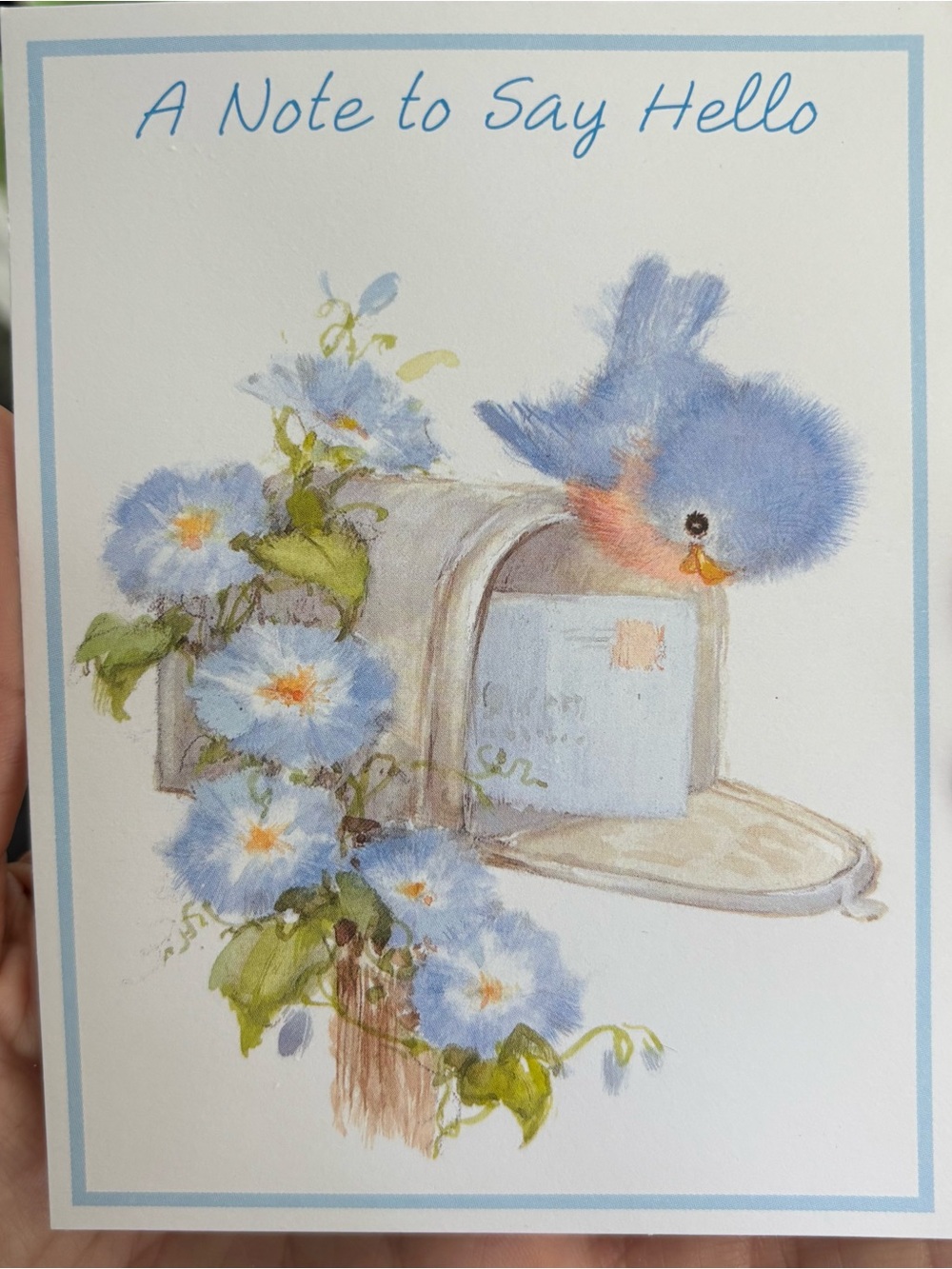 Vintage 1980 Ambassador Hallmark Bluebird Notecards Set of 7 With Envelopes